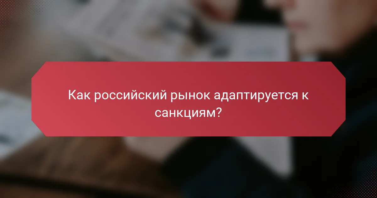 Как российский рынок адаптируется к санкциям?