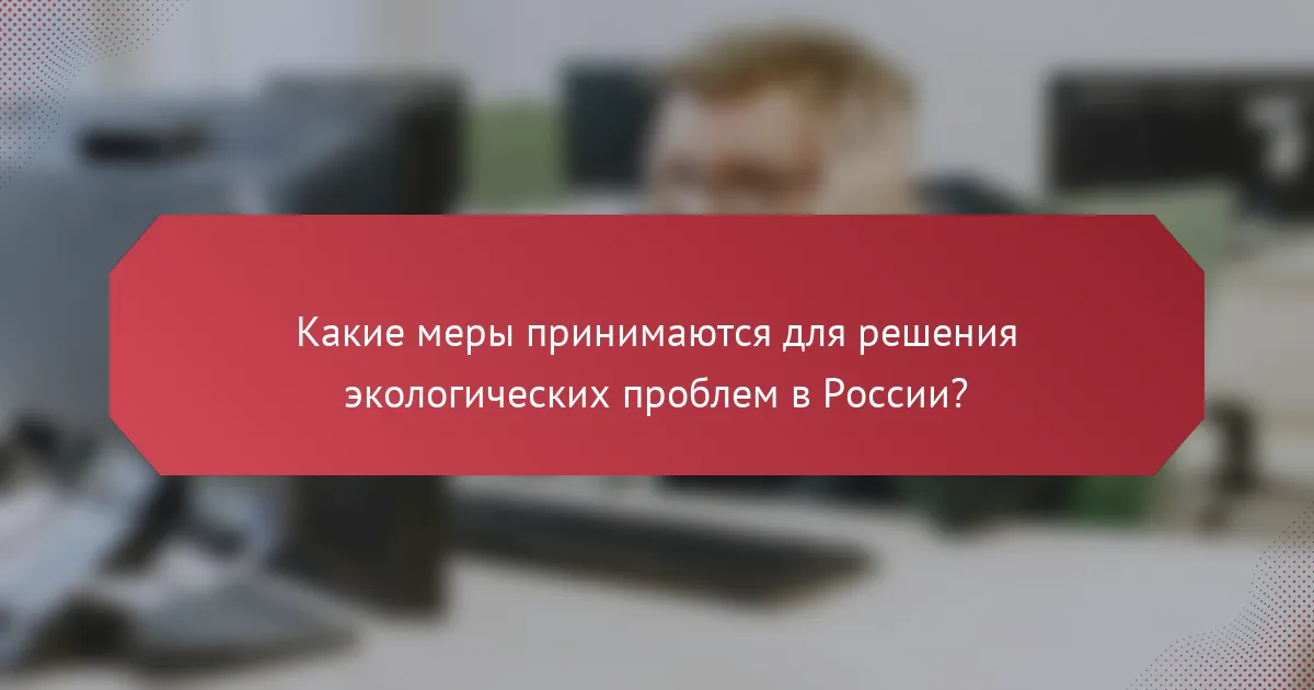 Какие меры принимаются для решения экологических проблем в России?