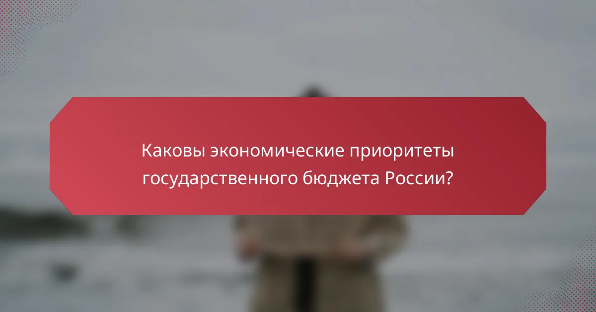 Каковы экономические приоритеты государственного бюджета России?