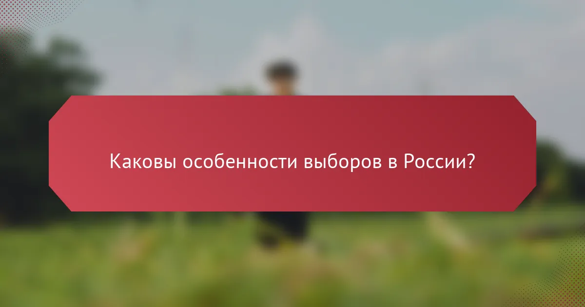 Каковы особенности выборов в России?