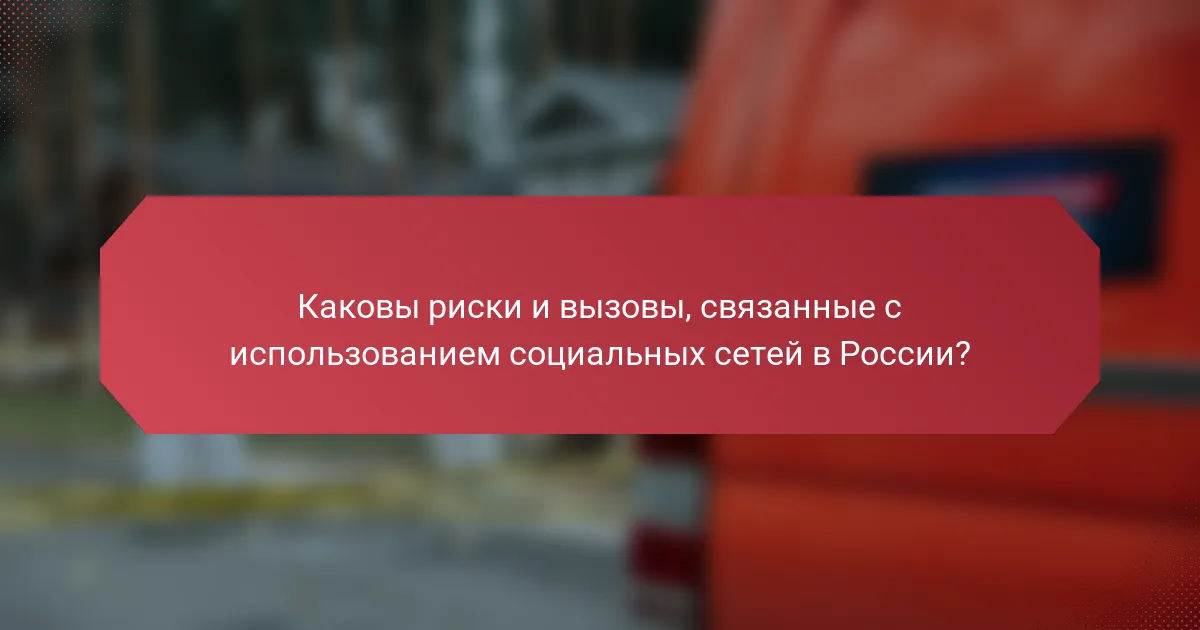 Каковы риски и вызовы, связанные с использованием социальных сетей в России?